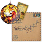 Fox Ornament, Book Lover Gifts for Women, Book Ornament, Christmas Ornaments 2026, Cozy Reading Animal Decor, Literary Gift Idea, Autumn Light Acrylic Suncatcher Ornaments, Unique