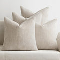 MIULEE Pack of 4 Couch Throw Pillow Covers 16x16 Inch Cream Soft Decorative Chenille Pillow Covers Farmhouse Accent Cushion Covers for Boho Spring Home Decor Sofa Bedroom Living Room