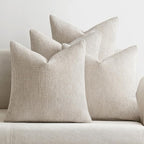 MIULEE Pack of 4 Couch Throw Pillow Covers 18x18 Inch Cream Soft Decorative Chenille Pillow Covers Farmhouse Accent Cushion Covers for Boho Spring Home Decor Sofa Bedroom Living Room