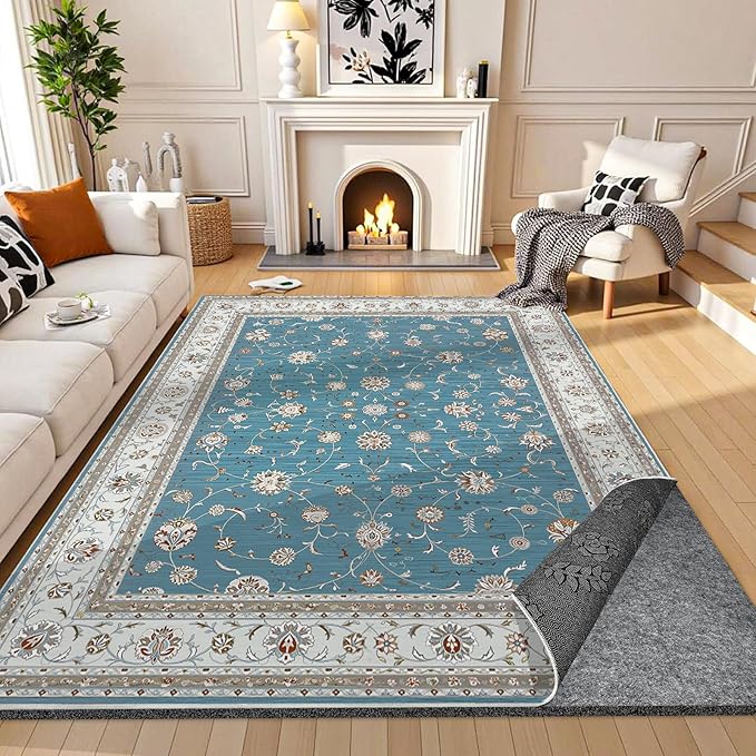 Waterproof Rug Pad, Thick 6x9 ft Under Area Rug Carpet Pad, Non Slip Felt Rug Pads for Hardwood Floors, Keep Carpets in Place Soft and Prevent Rug from Wrinkling or Buckling