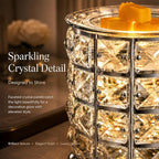 Wrought Iron Crystal Wax Melt Warmer Electric Oil Burner Wax Melt For Home, Kitchen, Living Room, Bedroom, SPA(Silver)