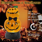 Halloween Snow Globe Lantern Lighted Pumpkin Musical Snow Globe Glitter with 6H Timer Battery and USB Operated Halloween Snow Globes Water Lantern for Spooky Festival Party Decoration (Pumpkin)