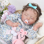 KSBD Lifelike Reborn Baby Dolls Girl-20 inch Realistic Sleeping Newborn Girl with Weighted Soft Body,Christmas Birthday Gift with Accessories for Kids Age 3+