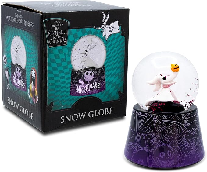 Disney The Nightmare Before Christmas Zero 3-Inch Mini Light-Up Snow Globe with Glitter Adults
