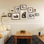 Egofine 12x16 Picture Frame Set of 4, Made of Solid Wood Multicolor Photo Frame Covered by Plexiglass 9x12 and 11x14 with Mat or 12x16 without Mat, for Wall Mounting Mixed Colors