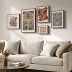 Framed William Morris Gallery Wall Art Set of 5, Vintage Colorful Botanical Floral Prints, Retro Boho Artwork for Living Room, Bedroom, Home Office, Hallway Decor