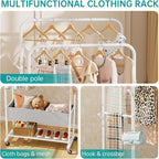 SINGAYE Clothes Garment Coat Rack Drying Clothing Racks Metal Freestanding for Hanging Clothes Portable Closet for Laundry Bedroom White