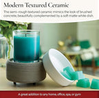Candle Warmers ETC 2-in-1 Candle and Fragrance Warmer for Warming Scented Candles or Wax Melts and Tarts with to Freshen Room, Gray Texture