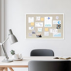 DAHAPYBOO Cork Board with Linen White 2Pack,Bulletin Board 30"x20" Hanging Corkboards for Office Home School Message Board or Vision Board Decoration.