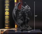 JORAE Winged Gargoyle Statue Indoor Outdoor Home Decor Sitting Guardian Sculpture Halloween Figurines, 9 in, Polyresin