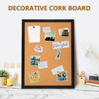 DOLLAR BOSS Cork Board for Wall 24" x 18" Bulletin Board for Wall with Black Wood Frame, Picture Display Pin Broad Vision Board for Office Home School Room Decorative Hanging 10 Pushpins