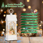 Extra Large Christmas Snow Globes, 12.4" Snowman Electric Light up Snow Globe Christmas, 8 Festive Songs 6 Hrs Timer Dual Power, White Musical Snowglobes Christmas Decorations Indoor Xmas Snowglobe