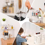 Sezanrpt Clear Countertop Corner Organizer Shelf 11.8x11.8x12.4 Inch, 3 Tier Acrylic Bathroom Organizer Corner Shelf for Countertop, Space Saver, Moisture Proof