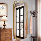 Kelly Miller 70"x30" Large Gold Beveled Full Length Mirror, Traditional Farmhouse Rectangular Wall Mirror for Bedroom, Living Room, Hallway, Entryway