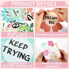 Spring Never Stop Growing Bulletin Board Classroom Decoration Grow Flower Cutouts Positive Paper Cutouts for Teacher Back to School Office Home Chalkboard Spring Inspirational Door Wall Decor Supplies