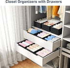 DIMJ Drawer Organizer Clothes - Underwear Organizer Sock Closet Organizers and Storage Box Dresser Organizer, Drawer Dividers for Baby Clothes, Bra, Socks, Belt, Tie, Set of 9, Black