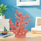 Etlemonde Beach Coastal Decor Coral Reef Home Decor Statue Sculpture Home,Desk,Bathroom,Desktop Shelf Statue,Marine Themed Gifts (Red Orange Coral)