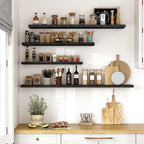 Vivelove 36 Inches Floating Shelves Wall Mounted, 10" Deep Wall Shelves for Bedroom, Bathroom, Living Room, Kitchen, Office, Home Decor, Modern Shelf, Set of 2, Black, 36x10.2x1.5