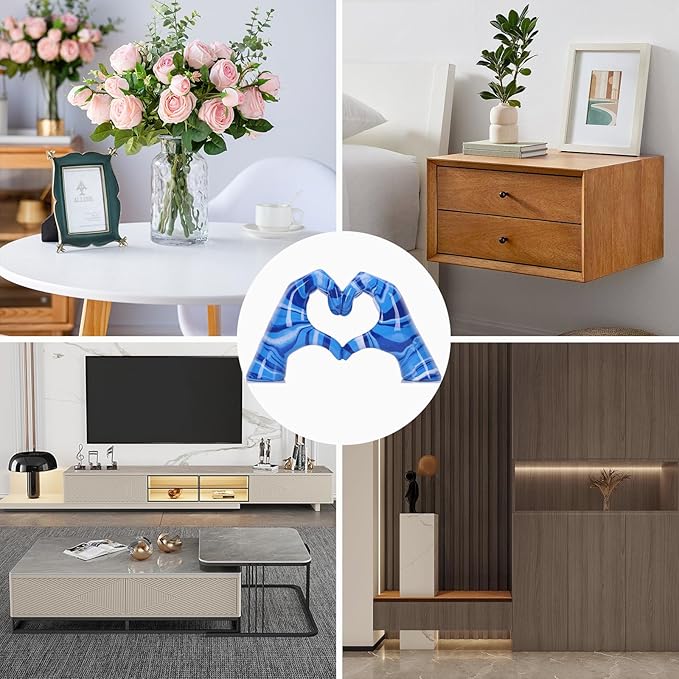 DOVDOV Hand Heart Decoration, Heart Hand Statue, Love Finger Sculpture Wedding Decoration, Suitable for Bookshelf Coffee Table Office Bedroom TV Cabinet Bookshelf Small Ornaments Home Decoration.