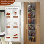 12 Large Pockets Over The Door Hanging Shoe Organizer, LIGHT BROWN COLOR
