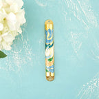 Matashi Gold Hand Painted Enamel 6 inch Mezuzah Embellished with Hebrew Shin Home Door Wall Decor Home Décor Jewish Holiday Housewarming Present House Blessing Gift for Holiday Festival
