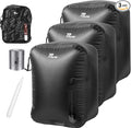 Vacuum Bags for Travel with Wireless Pump, 180° Open Zipper, IP67 Waterproof, Reusable Space Saver Compression Bags for Backpack, Suitcase, Home Storage(3 Pack + Pump)