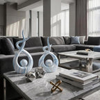 Blue Home Decor Sculptures, Dining Room Table Centerpiece Shelf Decor, Ceramic Statues Coffee Table Decor, Modern Abstract Art Desktop Entrance Decorations (2pcs)