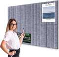 Large Cork Bulletin Board for Wall 36"x24", 6 Pack Felt Slat Wall Panel Tiles with 30 Pushpins, 25 Safe Removable Adhesive Tabs, Decorative Pin Board Tack Board for Office Home School