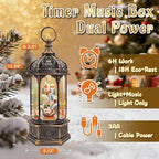 Musical Christmas Snow Globe, Large Santa Snow Globes Village Christmas Lantern, 6-Hour Timer Music Box, Christmastree Snow Mountain Decor Gift