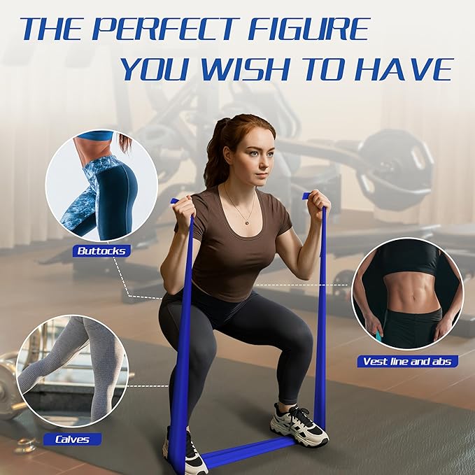 5 Pcs Resistance Bands for Working Out, Latex Free, Physical Therapy Bands, Exercise Bands Set for Stretching, Suitable for Rehab, Yoga,Pilates, Home Gym