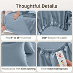 California Design Den Split King Sheet Set - 100% Cotton, 600 Thread Count, Breathable Luxury King Size Sheets for Adjustable Bed, Luxury Soft Hotel-Quality Sheets with Sateen Weave - Pastel Blue