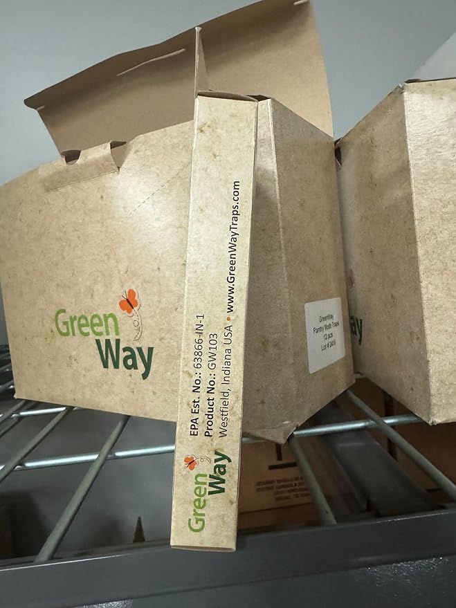 Greenway Pantry Food Moth Traps, Captures Male & Female Moths, Pheromone Attractant, Alternative to Naphthalene Balls, Non-Toxic, Child & Pet Safe, 1 Pack (Includes 2 Traps and 2 Lures)