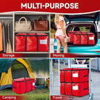 CONGREGATE 8-Pack Heavy Duty Red Moving Bags with Zippers and Handles, Heavy Duty Storage Handbags for Space Saving, Made of PE, 97 Liters/25.6 Gallons (28.7 Inch x 13.7 Inch x 15 Inch)