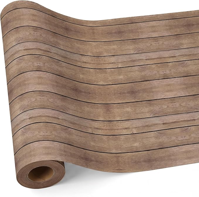 Hahafelt 1.3x39 ft Fabric Bulletin Board Roll Wood Grain Bulletin Board Brown Non-Woven Reusable Waterproof Erasable Wrinkle Resistant Fabric Roll for Background Decor DIY Craft