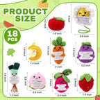 VioraWhite 18 Pcs Mixed Positive Animal Emotional Dolls Bulk Encouragement Emotional Knitted Crochet Gifts with Positive Words for Friends Coworker Decorations for Home Office
