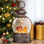 Christmas Snow Globes Lantern, Gingerbread Man Musical Snow Globes with Swirling Glitter Effects, USB/Battery Powered with 6-Hour Timer, Christmas Decorations