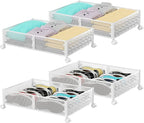 PHINOX Under Bed Storage, Under the Bed Storage Containers with Wheels, Under Bed Shoe Storage Organizer Drawer for Bedroom Clothes Shoes Blankets -4Pack