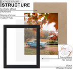 KTKDE 10x12 Picture Frame Set of 5,Black Wooden frames, Vertical & Horizontal Wall Hanging for Wall or Tapletop Display,Studio Gallery Photo Frame for Photos, Posters & Art Prints