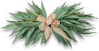 24 Inch Artificial Eucalyptus Greenery Swag with Rustic Linen Bow, Farmhouse Mantel & Wall Decor for Spring, Summer and Year-Round Home or Wedding Decoration(1PCS)