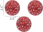 Christmas Traditions 4 inch Christmas Red Glittered Rattan Christmas Ball Ornaments Hanging Tree Decorations (Set of 6)(Christmas Red)
