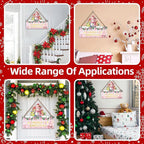 1PCS Merry Christmas Wall Hanging Sign, Pink Wooden Sign for Front, Chrismas Theme Welcome with Snowman, Perfect for Winter Farmhouse Garden Porch Wall Decor (Christmas Door Sign)