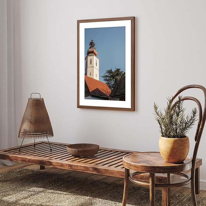 20x28 Picture Frame Brown Set of 3, Display Pictures 16x24 with Mat or 20 x 28 Without Mat, Poster Frames 20x28 for Wall Hanging Horizontal and Vertical