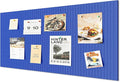 48x32 inches Large Bulletin Board, Decorative Felt Pin Board, 0.35“ Thick Foldable Photo Display Board with Self-Adhesive Tape, Vision Board for School Home Kitchen Office Walls - Dark Blue