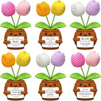 Wavwavw 6 Pcs Christian Gift for Women Inspirational Religious Gifts Positive Faith Scripture Crochet Handmade Bible Verse Crochet Doll with Prayer Card for Vbs Church(Tulip)