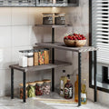 Countertop Organizer Organization 3 Tier Kitchen Corner Shelves Adjustable Spice Storage Rack for Bathroom Coffee Area Over Sink (Dark Gray Oak)