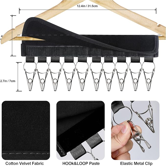 Hat Rack for Baseball Caps, 3Pack Hat Organizer, Hang Hat Hanger for Closet, Hat Storage Clips Holder for Ball Cap Winter Beanie & Accessories, Not Including Hangers & Hats (3PC Black)