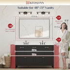 Keonjinn Black Framed Mirror for Bathroom 48 x 30 Inch Large Matte Black Bathroom Mirror Rectangle Wall Mirror Square Corner Metal Frame Farmhouse Bathroom Mirror for Over Sink(Horizontal/Vertical)