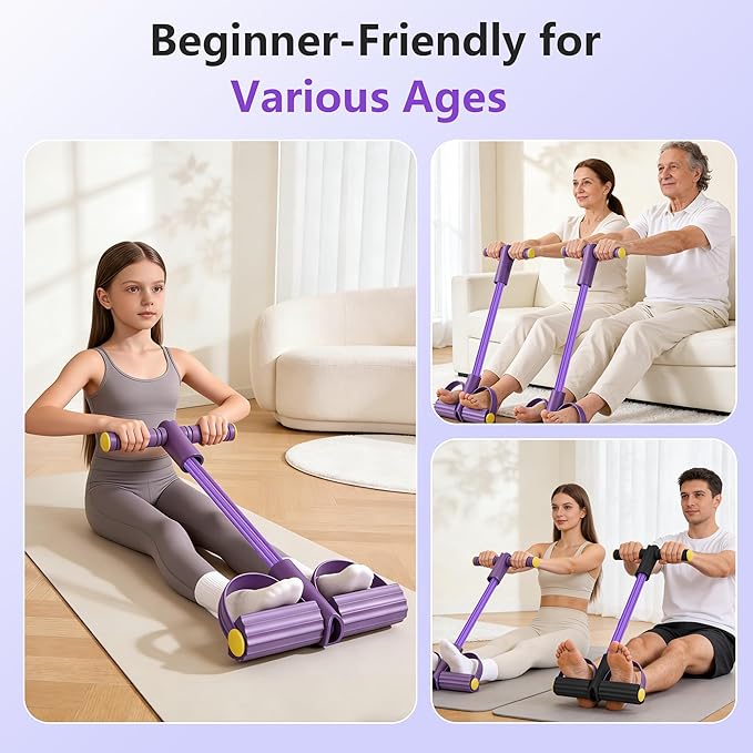 Upgraded Pedal Resistance Band with Handle, Soft Durable Fashion Puller Exercise with Thickened 6 Tension Ropes, Tube Pedal Resistance Device for Abdomen, Waist, Arm, Leg, Core/ABS