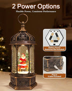 Extra Large Christmas Snow Globes Christmas Lantern, 12.99" Musical Snow Globe with 8 Songs, Santa Snowglobe for Kids Adults, 6H Timer Dual Power, Lighted Christmas Decorations Indoor Gifts