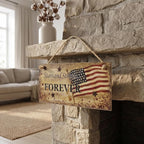 BinaryABC 4th of July Wooden Sign Plaque Door Wall Hanging Decorations, Fourth of July Independence Day Memorial Day Party Decorations